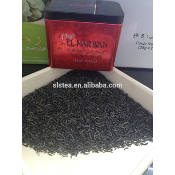 chunmee tea in tin blend tea OEM in eyebrow type from huangshan songluo